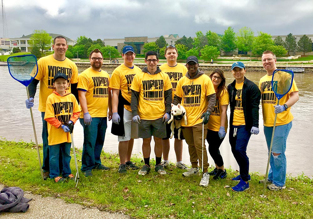 INTRUST employees participate in the Arkansas river cleanup