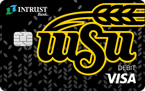 debit-card-wsu Debit card with Wichita State mascot as background