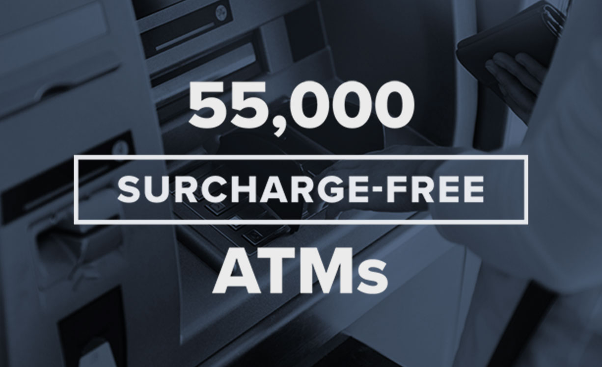55,000 surcharge-free ATMs