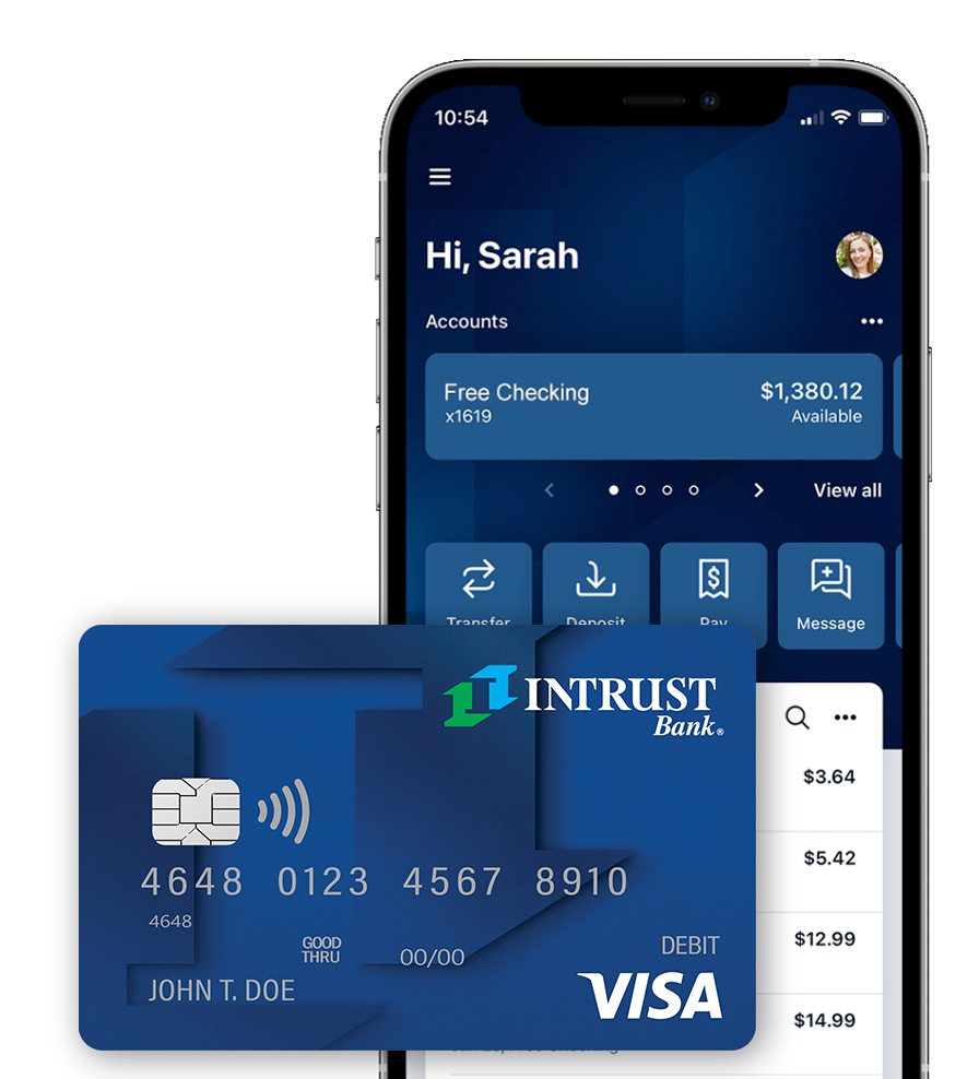 INTRUST Bank mobile app and debit card