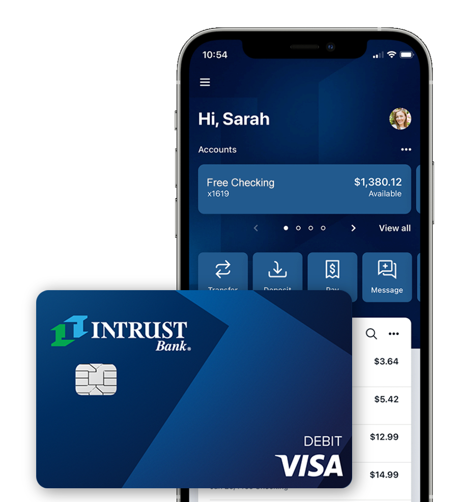 INTRUST Bank mobile app and debit card