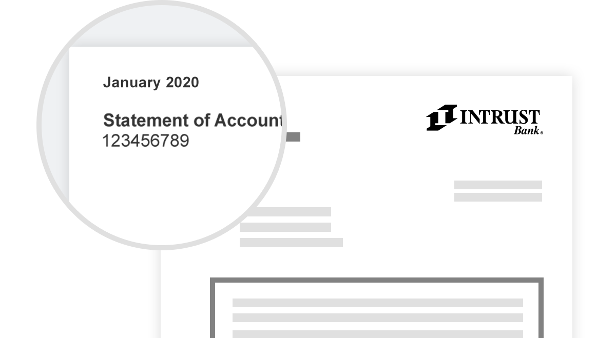 Image of monthly statement with account number