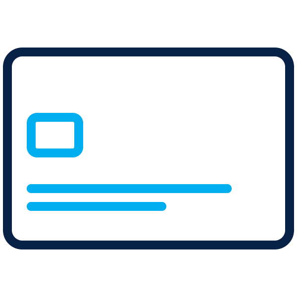 Outline of front and back of credit card