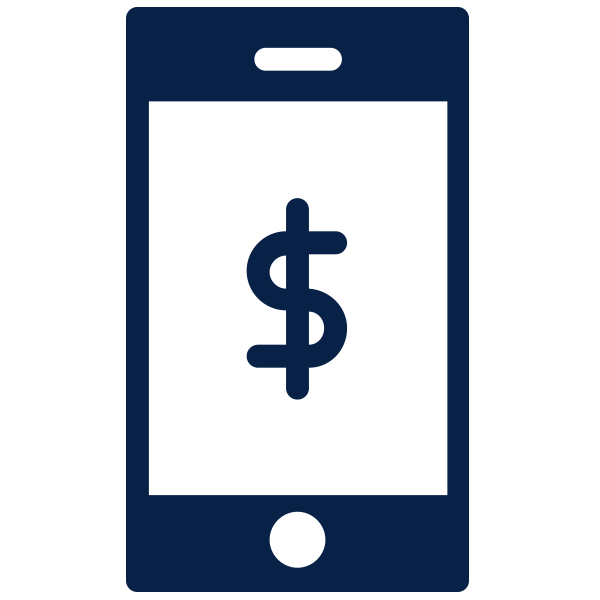 Outline of phone for mobile banking