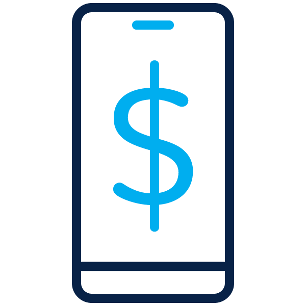 Outline of phone for mobile banking