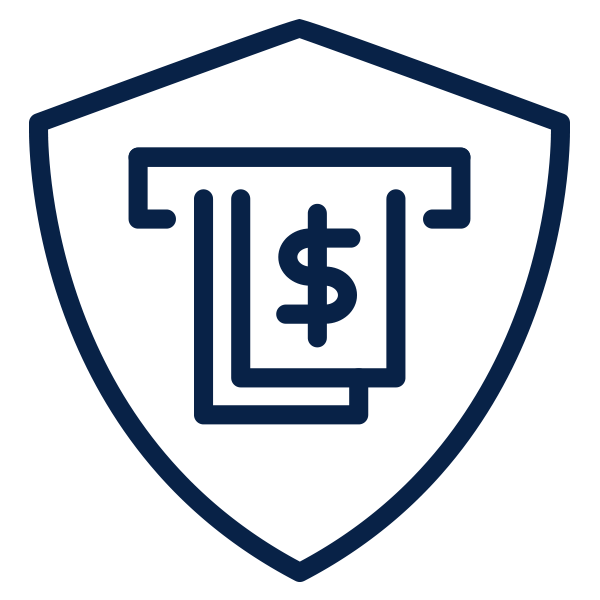 Outline of shield protecting money