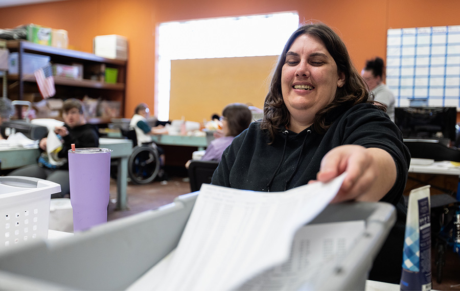 A Flinthills client working in the shredding business