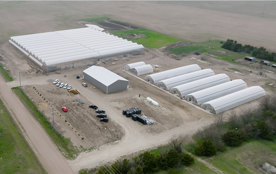 Arial shot of the new greenhouse